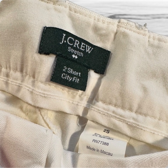 J. Crew Stretch ‘City Fit’ Straight Leg Ivory / Cream Pants in Size 2 Short - Picture 4 of 11